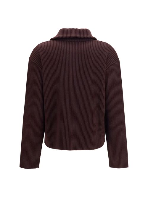Ribbed Merino Wool Sweater — Red