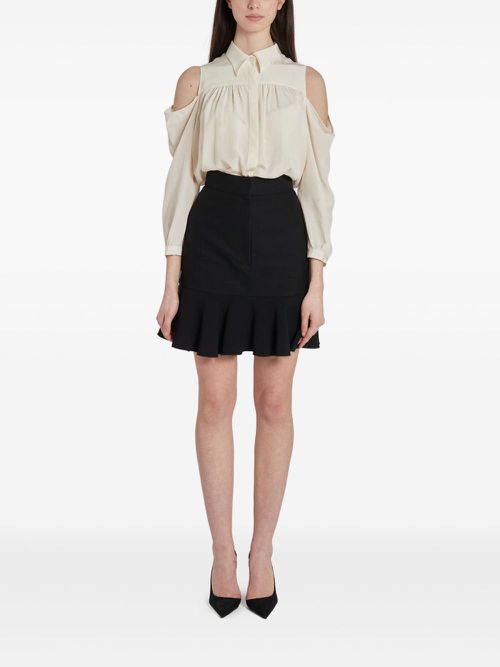 2010 peplum mini skirt - Black