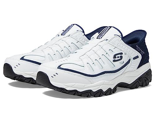 Skechers Men's Afterburn M. Fit Grill Captain Loafer, White/Navy, 