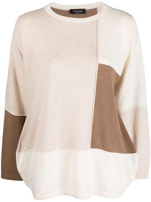 Contrasting-panel detail jumper - Neutrals