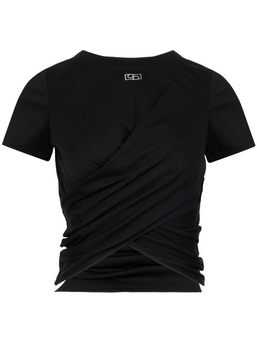 Logo-appliqué cotton T-shirt - Black