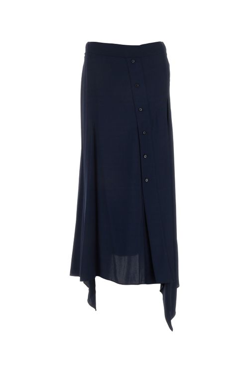 Viscose Wrap Skirt — Navy