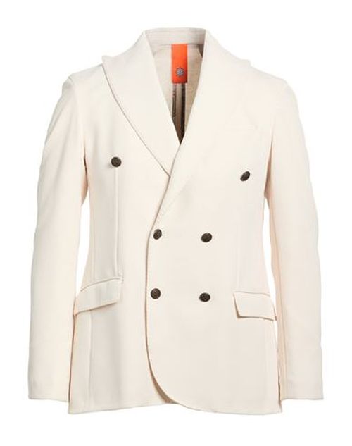 Man Blazer Ivory Size 42 Polyester, Cotton, Elastane