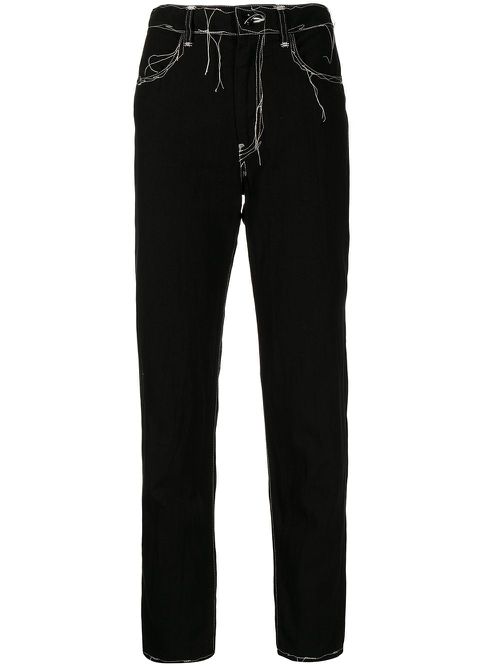 Contrast-stitch jeans - Black