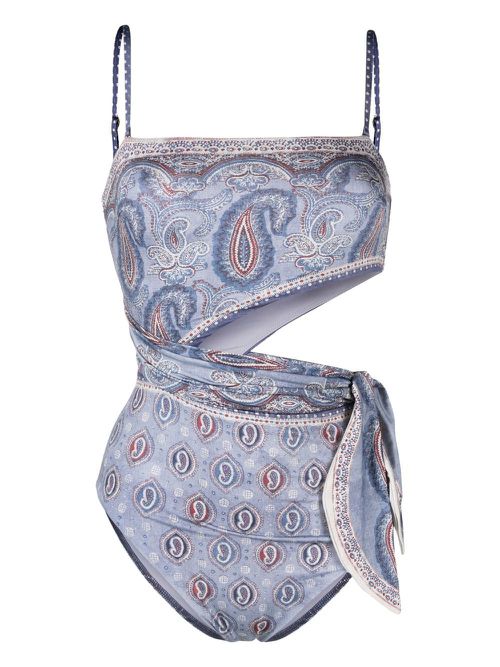 Vitali Placement paisley print swimsuit - Blue