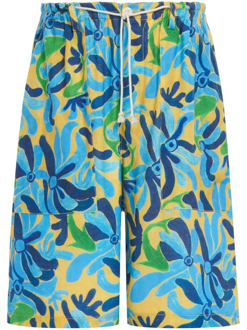 Graphic-print drop-crotch shorts - CFB39