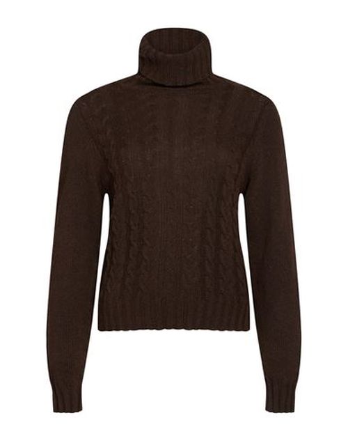 Woman Turtleneck Chocolate brown Size 12 Polyamide, Wool, Viscose, Cashmere