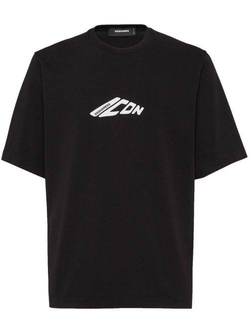 Graphic-print cotton T-shirt - Black