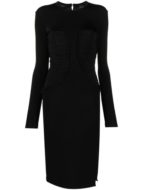 Aramis gathered midi dress - Black