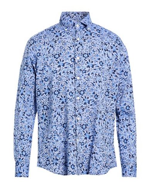 Man Shirt Slate blue Size 15 Linen, Cotton