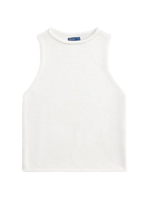Women's Sleeveless Linen-Blend Sweater Tank - White