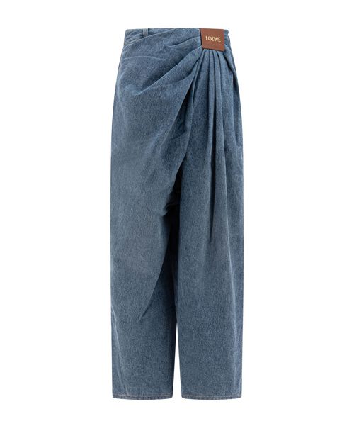 Draped jeans in denim