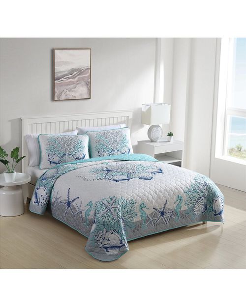 Caribbean Joe 3pc Coastal Quilt Set