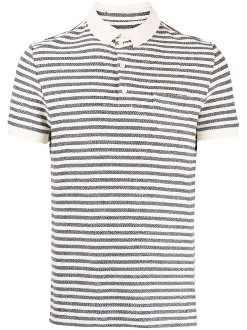 Stripe-print cotton polo shirt - Neutrals