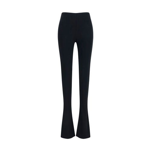 Viscose Jersey Flared Trousers — Black