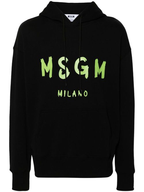 Logo-print hoodie - Black