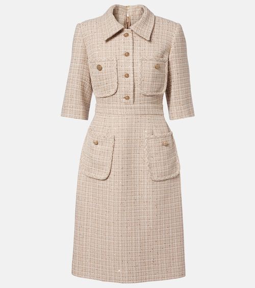 Sequined tweed midi dress