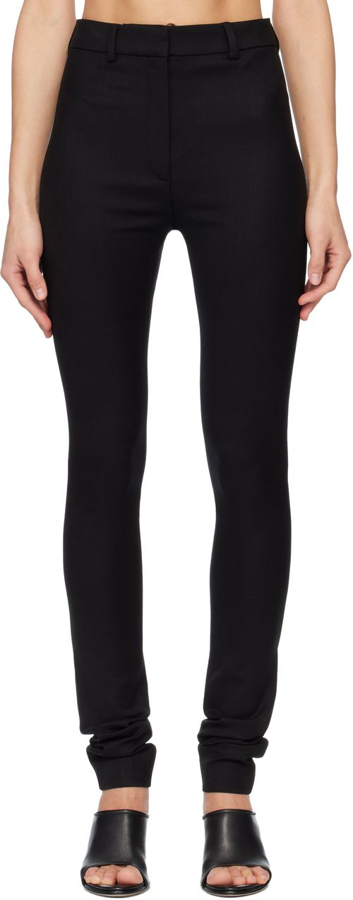 Black Wool Leggings