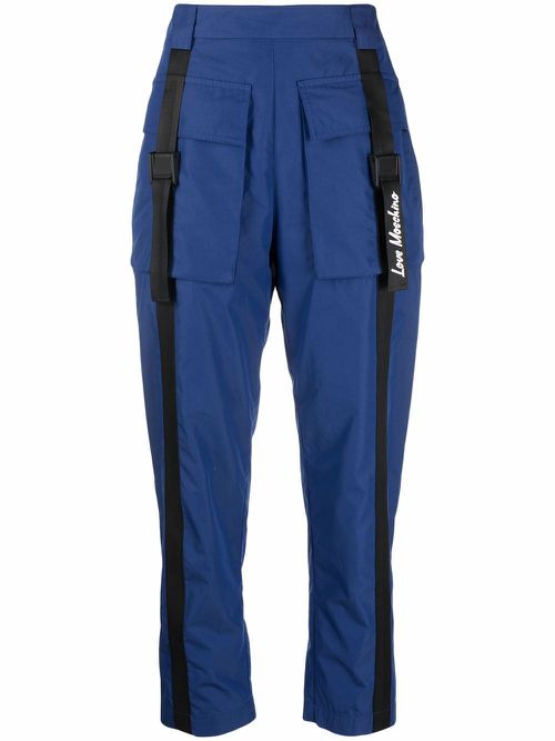 Cropped cargo trousers - Blue