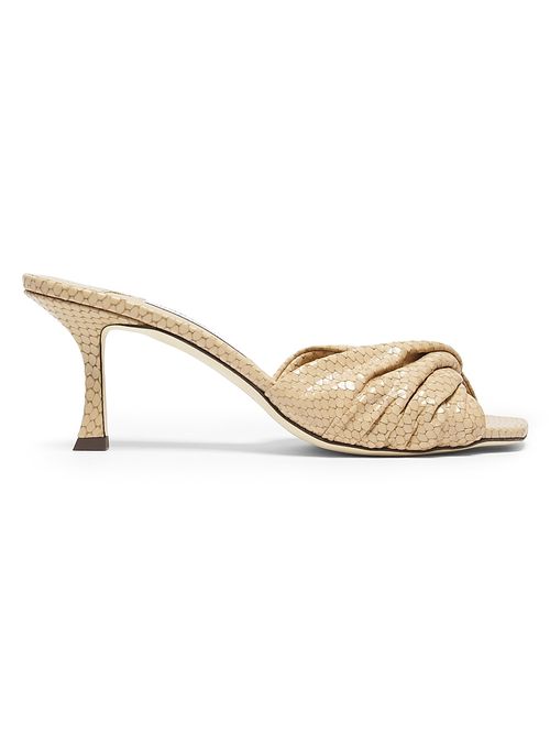 Women's Skye 70MM Twisted Textured Leather Mules - Chai