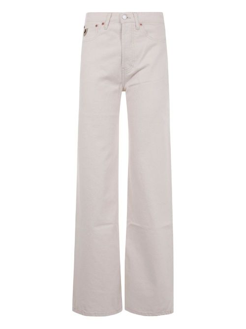 Lindsay logo-patch jeans - White