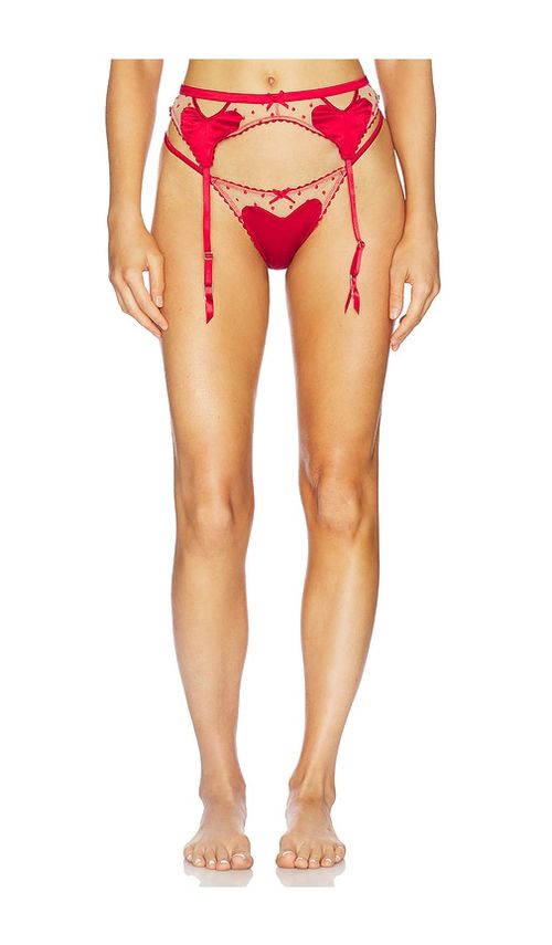 Fleur du mal Amour Garter in Red. - 2 also