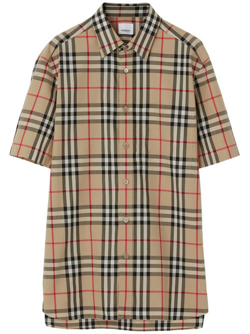 Vintage Check pattern cotton shirt - Neutrals