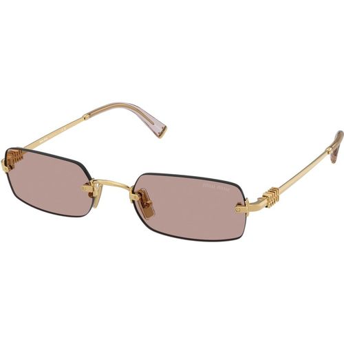 Miu Miu Woman Miu Miu MU B50S 5AK20I Sunglasses Metal Gold Brown Squared Norma