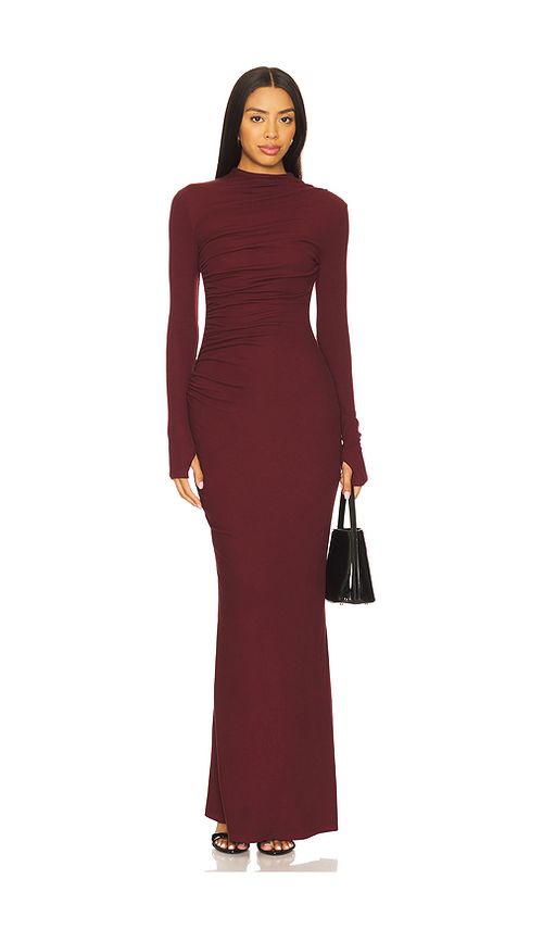 SEVEN WONDERS Petra Sleeved Maxi Dress in Wine. XL also in M