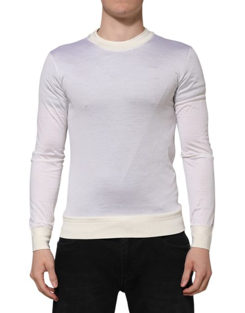 Silk Crew Neck T-Shirt — White