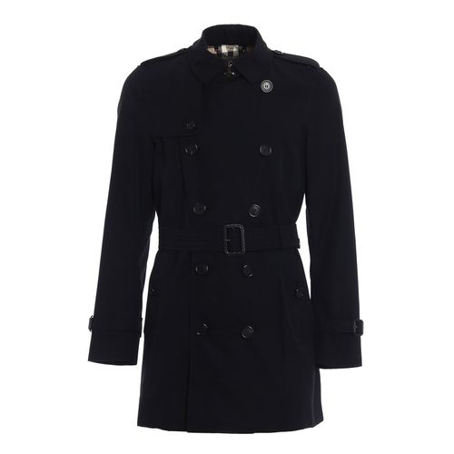Mens Black Kensington Mid-length Trench Coat