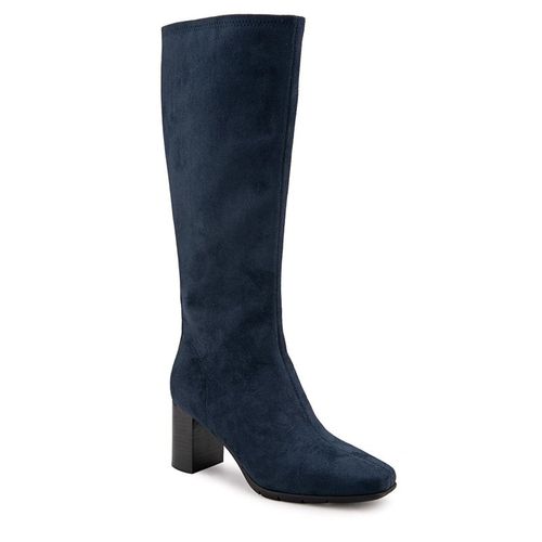 Women's Micah Wide Width/Wide Calf Knee High Boots (Navy Stretch Microsuede)