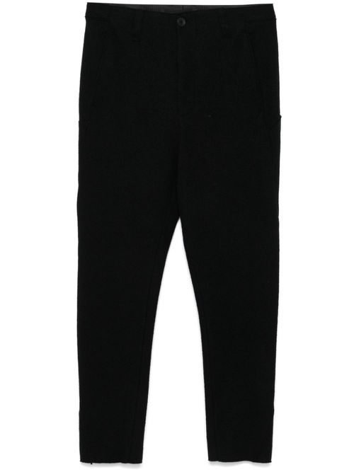 Boiled-wool chino trousers - Black