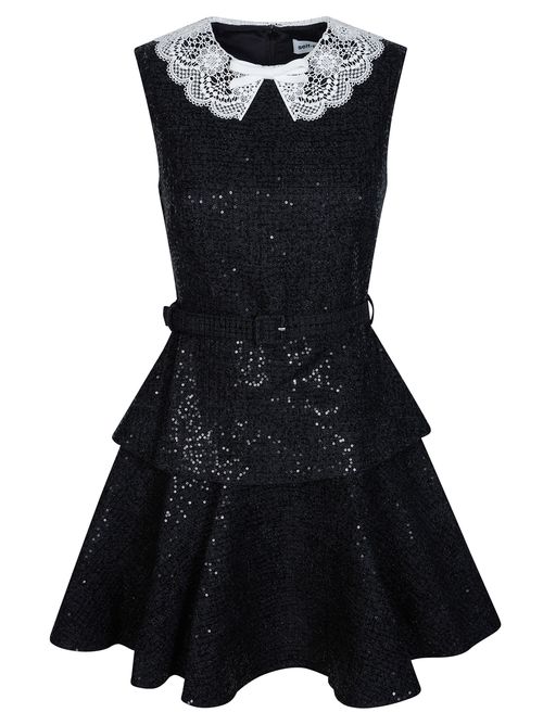 Sequined Boucle Loop Mini Dress