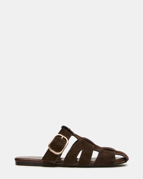 Steve Madden Women's Halo Slip-On Flats - Brown Suede - - Leather
