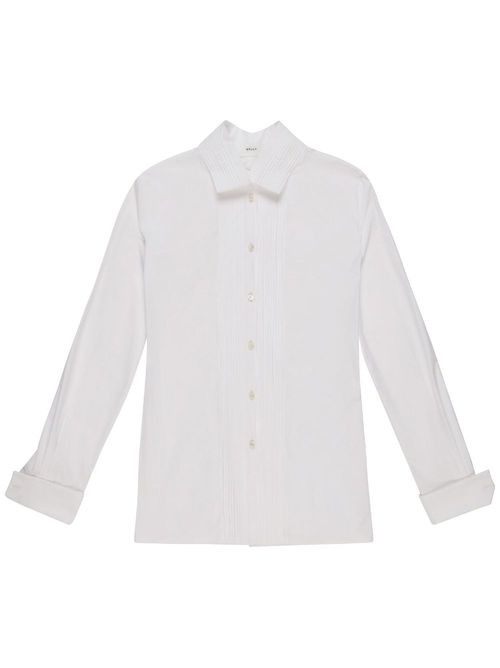 Long-sleeve buttoned cotton shirt - White