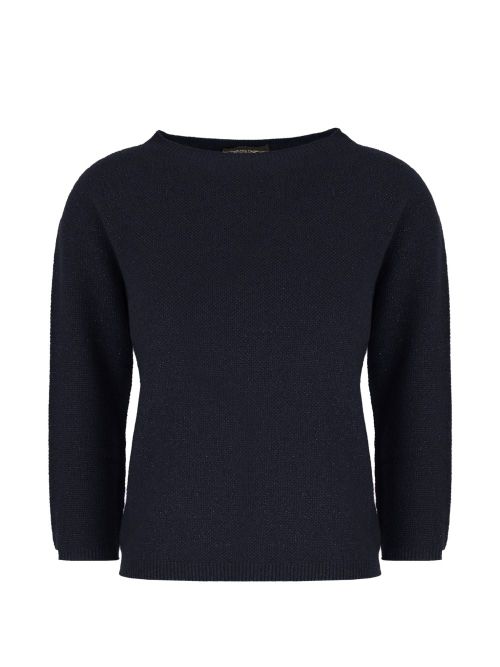 Textured Knit Sweater — Navy