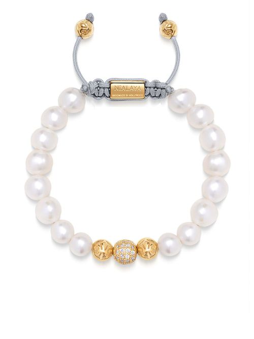 Beaded pearl bracelet - White