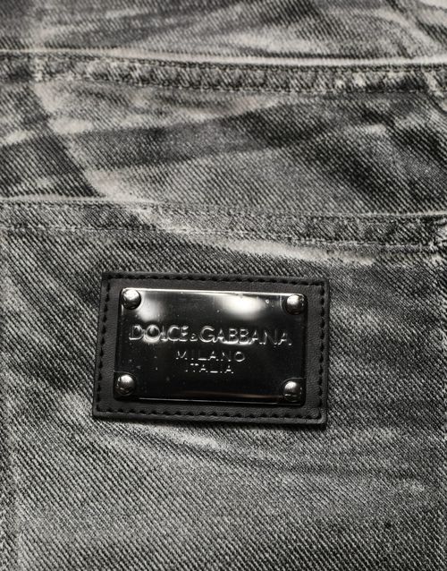 Grey Washed Straight-Cut Denim Jeans — Gray