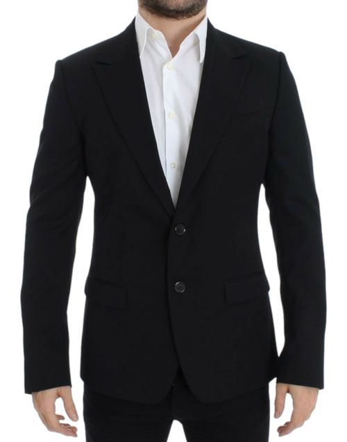 Wool Slim Fit Blazer — Black