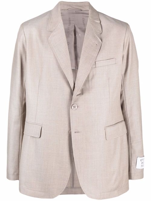 Virgin wool single-breasted blazer - Neutrals