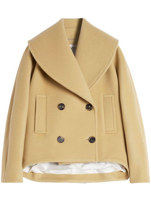 Wide-lapels double-breasted jacket - Neutrals