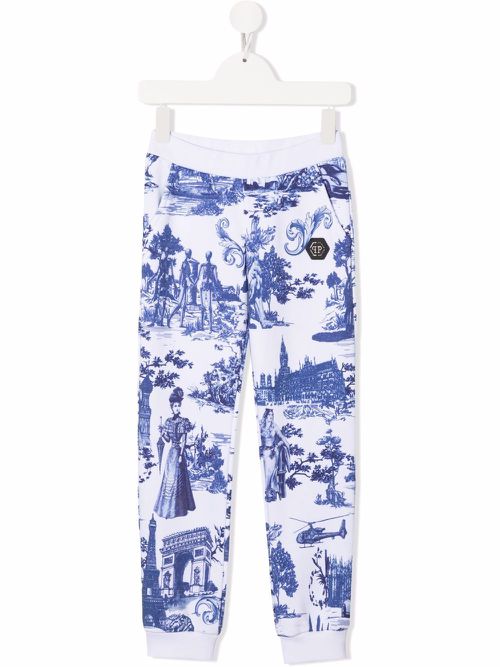 En PLEIN air-print track trousers - White