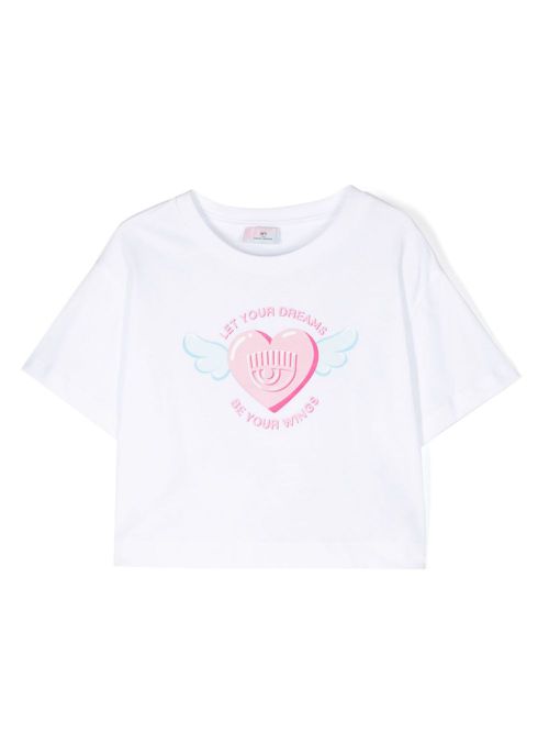 Eyelike-print cotton T-shirt - White