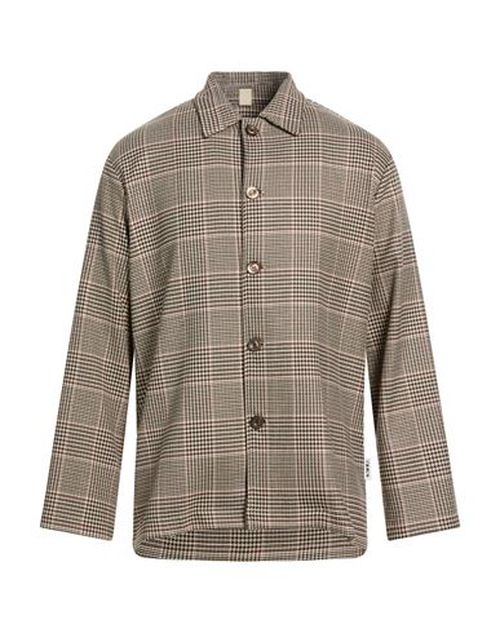 Man Shirt Brown Size L Polyester, Viscose, Elastane