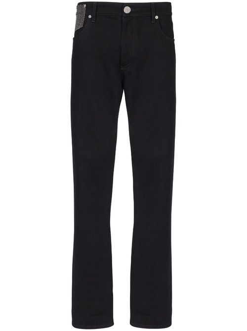 Crystal-embellished straight-leg jeans - Black