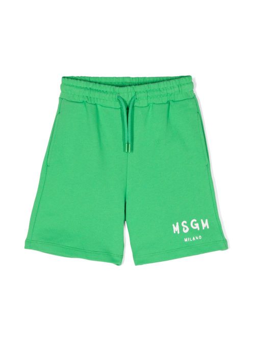 Logo-print track shorts - Green