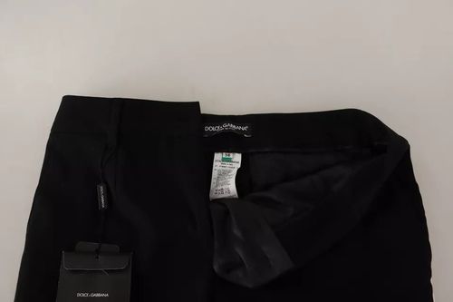 Striped Virgin Wool Trousers — Black