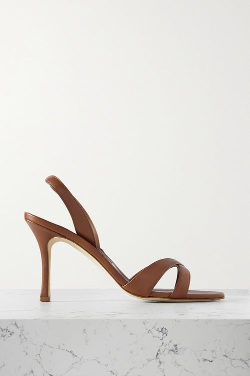 Callasli 90 Leather Slingback Sandals - Brown