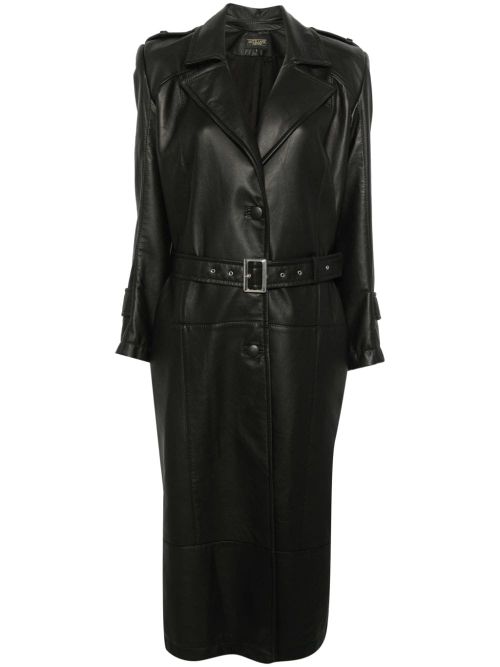 Leather trench coat - Black